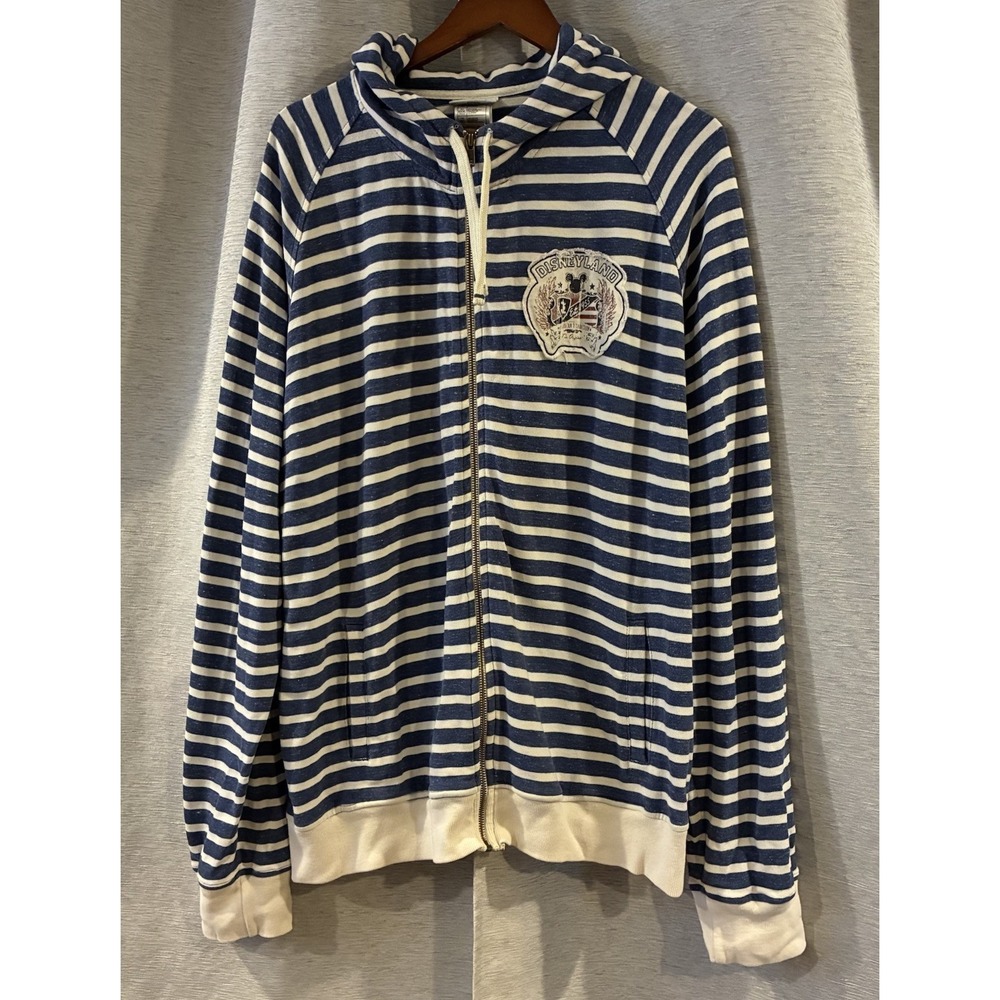 Disney Parks Walt Disney World Striped Full Zip‎ Hoodie Size XXL Nautical